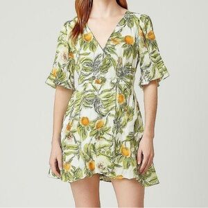 Lost + Wander Floral Mini Dress Lg wrap skirt and short sleeves